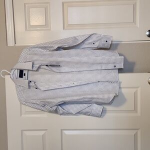 David Donahue Patterned Dress Shirt